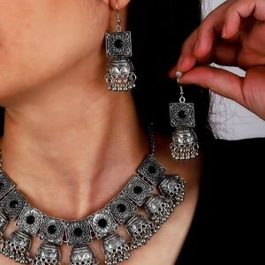 Oxidized beautiful necklace set new in box